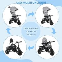 Triciclo para Bebés 6 en 1 Evolutivo con Toldo Plegable, Mango de Empuje, Cinturón de Seguridad, Cesto de Carga 25kg Deportes y Aire Libre - details 30