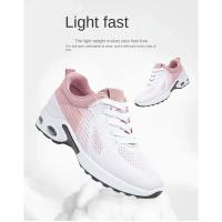 Zapatillas de correr transpirables con cordones para mujer, zapatillas deportivas con cojín de aire y malla ligera, zapatillas de entrenamiento para deportes al aire libre - details 1