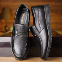 Zapatos planos transpirables informales con un solo botón a la moda británica de negocios de piel de vaca con punta redonda para hombre - details 0