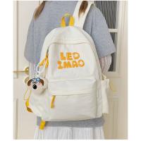 Mochila coreana simple de color sólido con alfabeto para estudiantes, mochila ligera de gran capacidad para viajes, mochila informal versátil - details 28