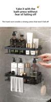 Estante de pared para baño negro no perforado, resistente al óxido, 1 pieza. - details 4