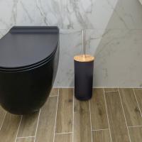 Juego De Cepillo Para Inodoro Antigrasa Pequeño Y Resistente Con Soporte Limpieza De Baño Accesorio De Baño Con Mango Longitudinal - details 7