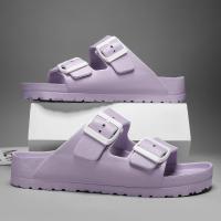 Zapatillas clásicas de verano para mujer, sandalias de playa sin cordones con doble hebilla, EVA ligera y cómoda - details 7