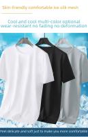 Camiseta de manga corta de seda de hielo para hombre, camiseta informal cómoda y holgada, color sólido, versátil para todas las estaciones - details 0