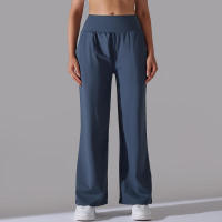 Pantalones de oficina sueltos de cintura alta informales de pierna ancha para mujer, pantalones de baile - details 0