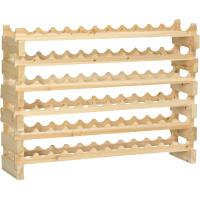 Botellero para vino de 72 botellas, botellero de madera de 6 niveles, botellero vertical con capacidad de carga de 100 kg para cocina, comedor, bar, 114x28x85 cm, madera natural. - details 0