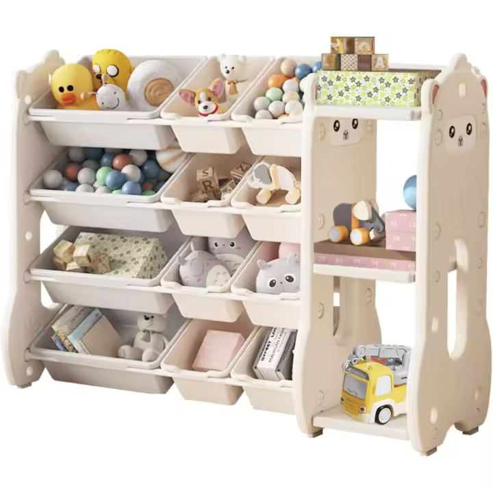 Estantería de Juguetes para Niños Organizador de 4 Estantes con Esquinas Redondas - 1
