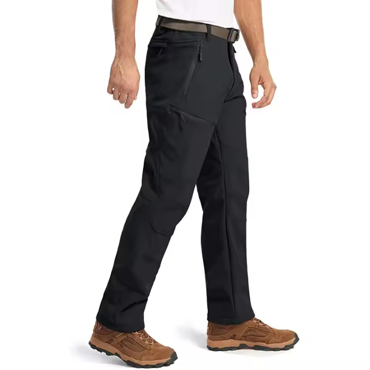 MAGCOMSEN hombres soft shell pantalones de lana caliente pantalones tácticos con bolsillos con cremallera - 1