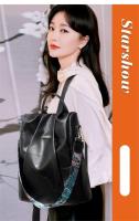 Mochila de Cuero Suave Casual para Mujeres Impermeable, Resistente al Desgaste, Antirrobo con Patrones de Parche Bolsa de Hombro Grande con Lining de Dacron - details 8