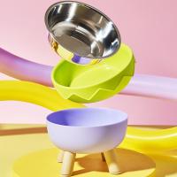 Cuenco de agua para comida de gato con forma de cáscara de huevo, antideslizante, antivómitos, de acero inoxidable, antivuelco con soporte - details 6