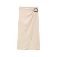 BUNO-2025 nuevo conjunto de falda para mujer, Tops elegantes sin mangas con cuello en V, faldas por debajo de la rodilla con abertura, moda informal, trajes ajustados lisos para mujer - details 4