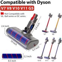 Cabezal de limpieza cepillo de rodillo suave para Dyson V7 V8 V10 V11 G5 accesorio de aspiradora inalámbrico con luces LED de polvo para suelo duro - details 7