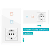 Tuya smart wifi switch 2gang, 16A Power Socket, panel de vidrio templado 153*82mm, funciona con Alexa/Google Home. - details 6
