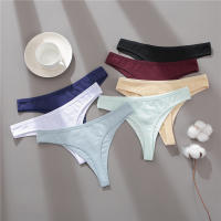 6PCS Conjunto De Bragas De Algodón G-String Para Mujer Lencería Sexy Sujetador Cómodo Color Sólido Briefs Y Tangas - details 13