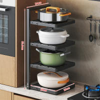 Organizador de sartenes para debajo del gabinete, organizador de gabinete de cocina con estantes ajustables, almacenamiento de ollas, fácil montaje y ahorro de espacio - details 5