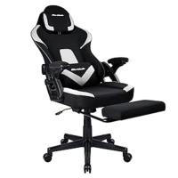 Silla Gamer Gaming Profesional, Ergonómica, de Tela Transpirable y Antimanchas, Reposabrazos Ajustables, con Reposapiés. para adultos. Altura Regulable y Respaldo Abatible. - details 6