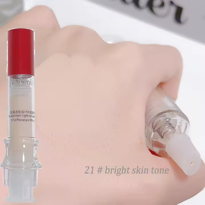 Lápiz corrector de luz blanca de porcelana, cobertura completa, ojeras, acné, poros, corrector de prensa, base mate, crema cosmética - 1
