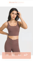 SHINBENE-sujetadores de gimnasio para mujer, ropa deportiva sin aros con tirantes, larga, talla grande, sensación desnuda - details 0