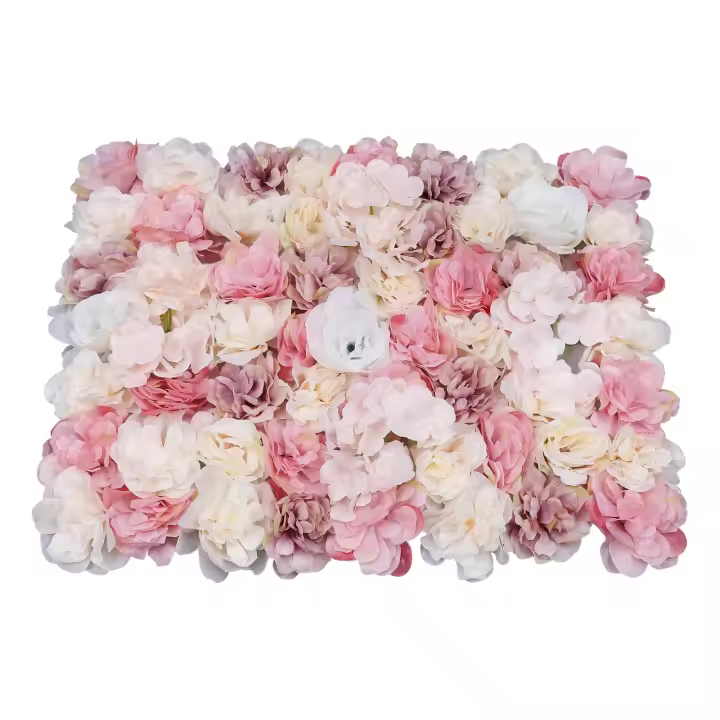 Paneles de pared de flores artificiales, decoración de fondo de boda, fiesta, Navidad, hogar, 12 piezas - 1