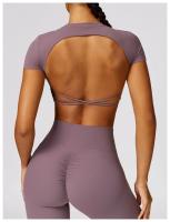 Camiseta de Yoga de Corte Corto de Verano Top de Deportivo de Nylon para Mujeres - details 14
