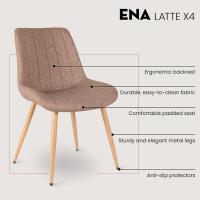 Marrón x4 - Pack de 4 sillas de Comedor, diseño nórdico y Vintage con Asiento Acolchado y Respaldo ergonómico, Color marrón - details 12