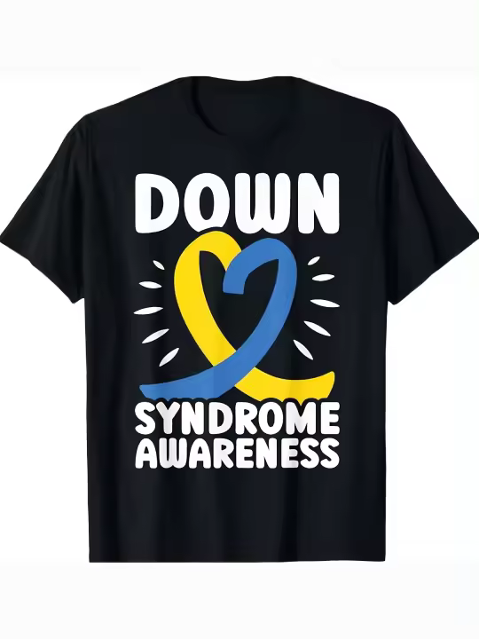 Camiseta de concientización sobre el síndrome de Down, regalo para papá, manga corta con cuello redondo suave y cómoda, 230g - 1