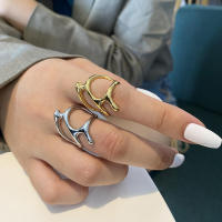 Anillo Geométrico Irregular Dorado-Plateado Diseño Chic para Hombres y Mujeres - details 1