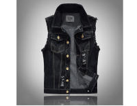 Chaleco vaquero de algodón para hombre primavera-verano estilo retro - details 2