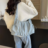 Bolso de hombro versátil de Color sólido suave no tejido para mujer, bolso de viaje Simple y de moda para las 4 estaciones - details 16