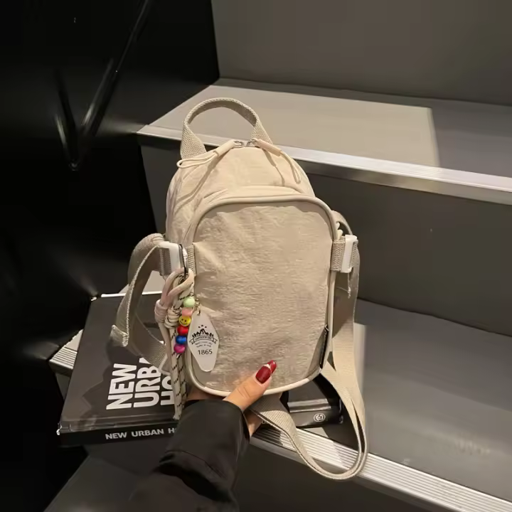 Bolso de teléfono móvil casual y simple de doble capa, bolso de mensajero, nueva moda y versátil para mujer 2025 y bolso pequeño ligero de color sólido - 1
