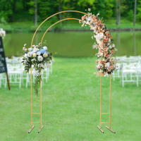 Arco de Boda de Metal de 7.2FT Stand de Fondo de Globo para Fiesta de Jardín y Ceremonia de Cumpleaños (Oro) - details 0