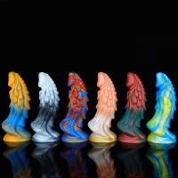 Silicona líquida de colores mezclados, gran simulación con forma irregular, tapón anal vestibular, pene falso para productos de mujer - details 2