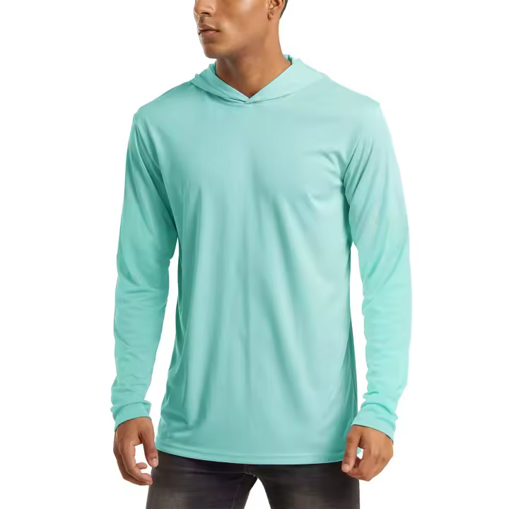 MAGCOMSEN-camisetas con capucha para hombre, camisa de manga larga con protección solar uv, de secado rápido, para surfear - 1
