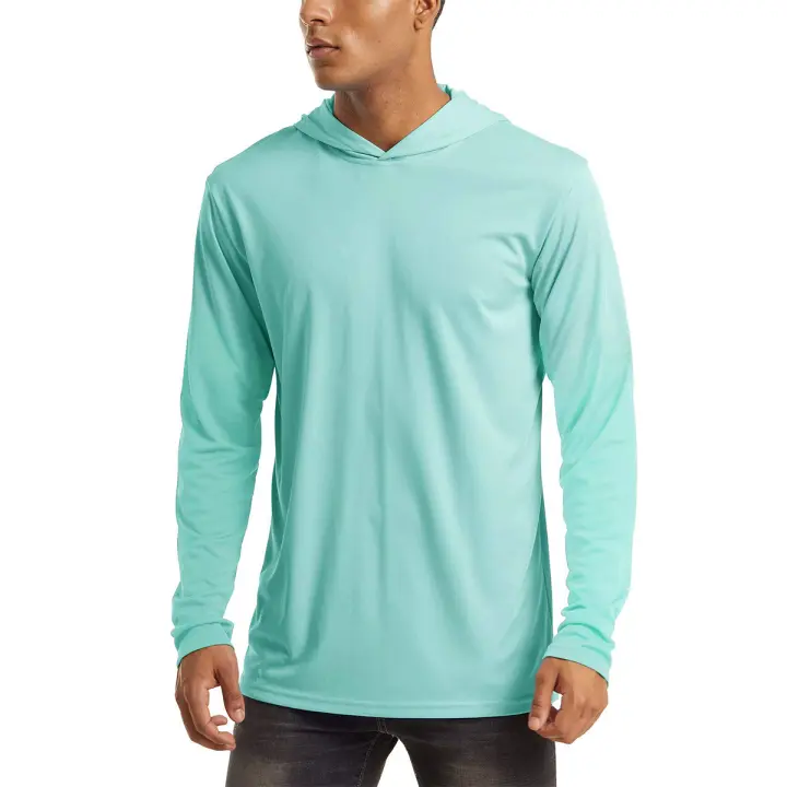 MAGCOMSEN-camisetas con capucha para hombre, camisa de manga larga con protección solar uv, de secado rápido, para surfear - 1