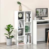 Estantería para Libros Librería de Madera con 7 Compartimentos Oficina 50x24x106 cm Blanco - details 1