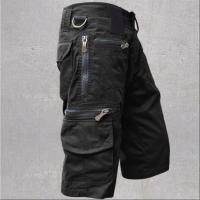 Los hombres sueltos rectos verano de gran tamaño tendencia casual mediados de pantalones multi-bolsillo de trabajo pantalones cortos de cinco pantalones - details 10