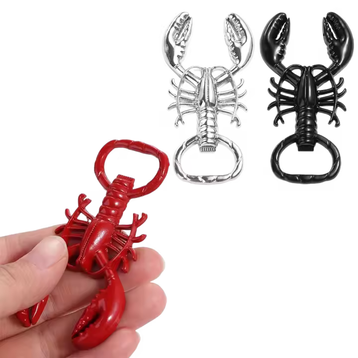 Sacacorchos de langosta de Metal, abridor de botellas, llavero creativo multifuncional, abridor de tarros portátil, regalo de Oktoberfest - 1
