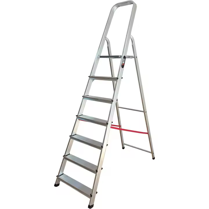 Escalera Tijera Plegable - 7 Peldaños en Aluminio - Escaleras Plegables Aluminio - Hecho en Europa - Portátil y Plegable. BTF-TJL107 - 1