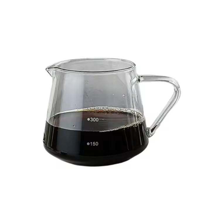 Servidor de café, juego de cafetera de vidrio, jarra de café transparente de 60 grados, filtro de café en forma de cono Simple, olla para verter sobre café - 1