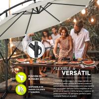 Paraguas de aluminio con manivela 300/350 cm de diámetro Protección UV Impermeable para mercado - details 30