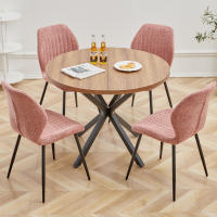 EGOONM-sillas acolchadas tapizadas para comedor, asientos de tela de lino con patas de Metal para balcón, restaurante, cafetería, hogar y habitación, 4 unidades - details 11