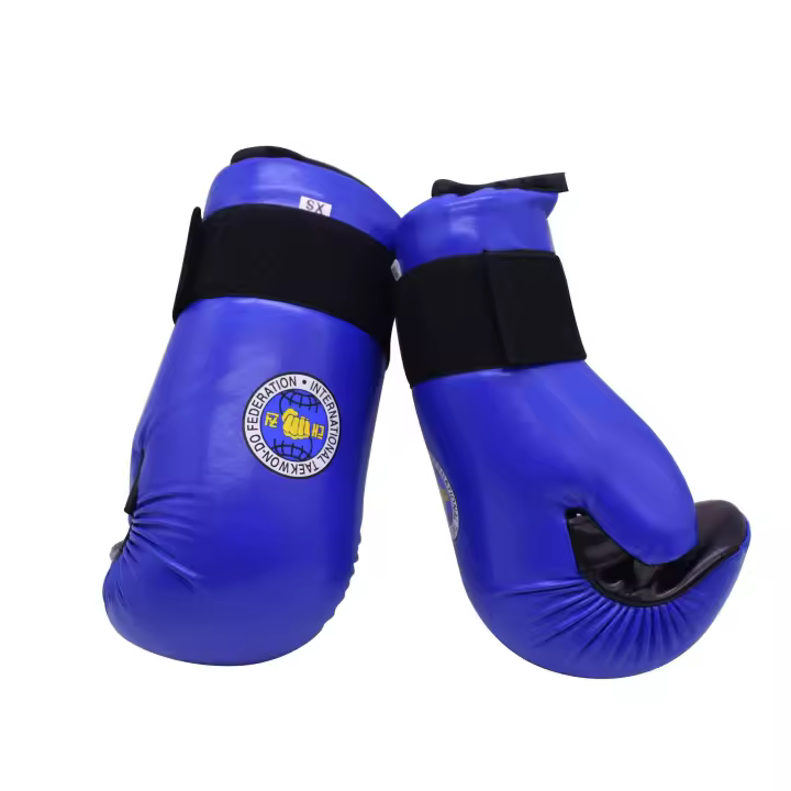 1 Juego de protectores de tobillo y pie para Taekwondo, protectores de manos, guantes para botas Kickbo, equipo de combate para artes marciales ITF, Karate - 1