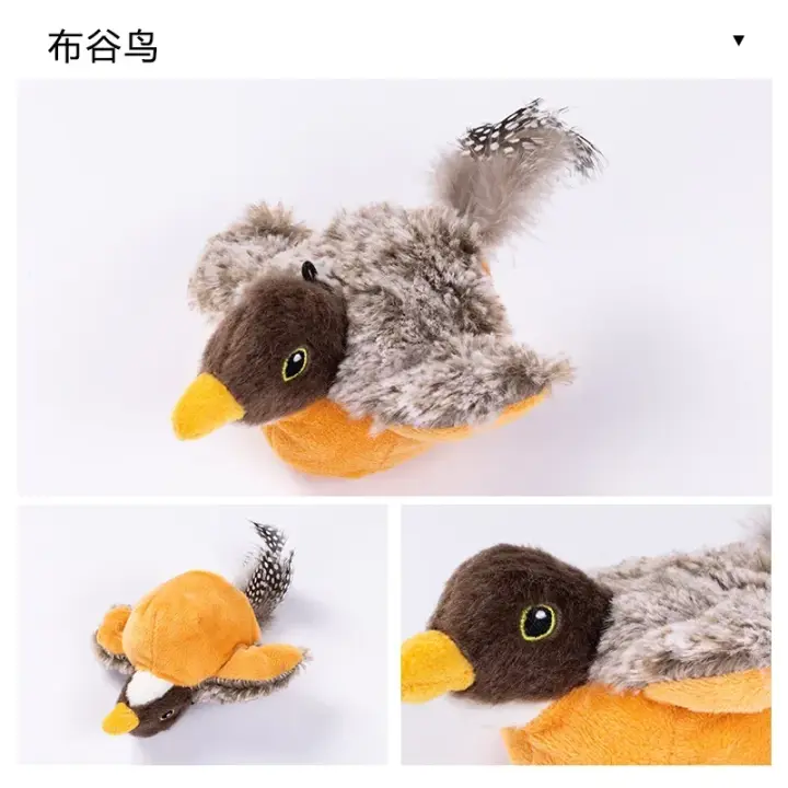 Juguete de Gato Interactivo Pájaro Volador Recargable Ratón de Peluche con Toca y Buzona - 1