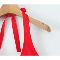 Ropa de mujer de estilo europeo y americano nueva, estilo francés, elegante vestido de tirantes medio y largo con cuello colgante en la cintura - details 4