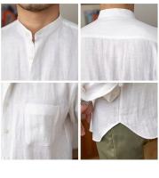 Camisa de Lino para Hombre Verano 2025 Cuello Henley Elegante Manga Larga Transpirable - details 28