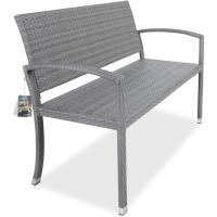 Mueble de Terraza Exterior Terraza 2 Sillas Poliratán Resistente a la Intemperie 320Kg Negro - details 7