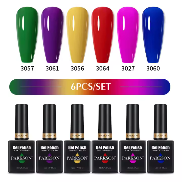 Parkson-Set de 6/8 piezas de esmalte de uñas en Gel semipermanente, barniz UV Led transparente para manicura - 1
