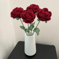 Flor de simulación de elegancia moderna, decoración del hogar, mesa de comedor, rosa de punto, ramo individual, flor Artificial de boda, 1 unidad - details 6