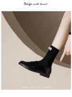 Mocasines de mujer estilo británico negro de fondo plano pequeños zapatos de cuero primavera y otoño suave cuero Doudou pequeño negro profesional zapatos de trabajo - details 3