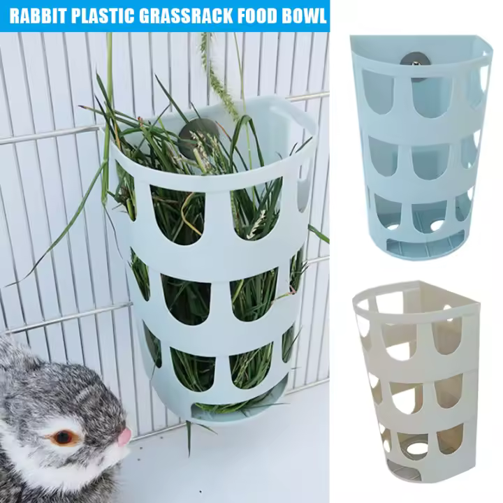 Alimentador de comida para animales pequeños, estante de heno para Conejo, conejillo de indias, contenedor de comida, cuenco - 1